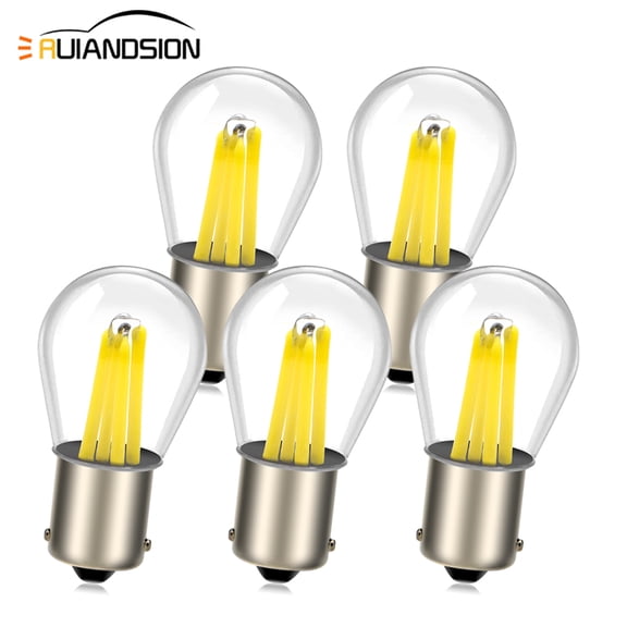 Ruiandsion 1156 LED Bulbs White 48V AC/DC Single Contact LED Backup Reverse Turn Signal Lights,5pcs