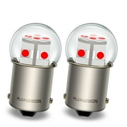 Ruiandsion Polarity Free 1156 BA15S LED Bulb, Amber 2500K, Waterproof for 6-30V, 12x3030 Chips,2-Pack