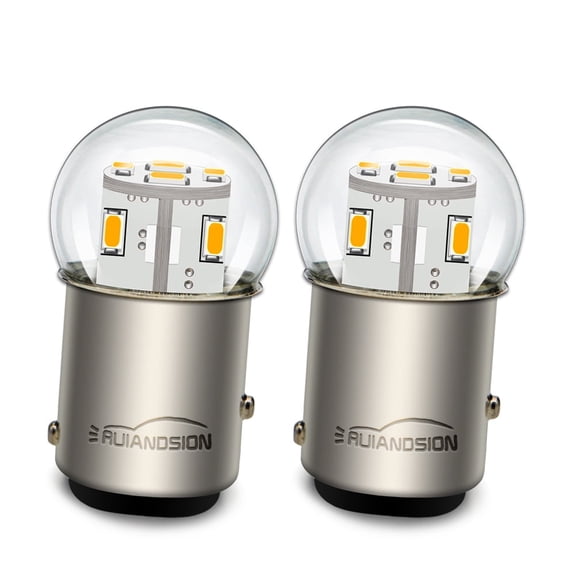Ruiandsion 1157 BAY15D Warm White LED Bulb 3014 12-Chip 24V DC for RV Truck Trailer Off-Road Vehicle Brake Reverse Light,(pack of 2)