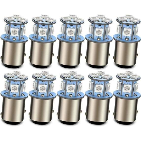 Ruiandsion 1157 LED Bulb BAY15D Red Car Stop Tail Brake Reverse Rear Lights High/Low Beam Bulb 6V 10pcs