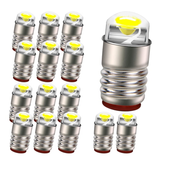 Ruiandsion 15-Pack E5 E5.5 COB Miniature Screw LED Bulb, 6V 0.01W 80LM 6000K Daylight for Vintage Clock Radio Instrument Panel DIY Project Lamp Indicator