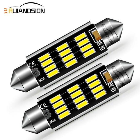 Ruiandsion 2-Pack 44MM 578 Led Bulb White, 569 211-2 212-2 Led Bulb Festoon Led Dome Light Map Trunk License Plate Light Interior Led Lights, DC10-30V