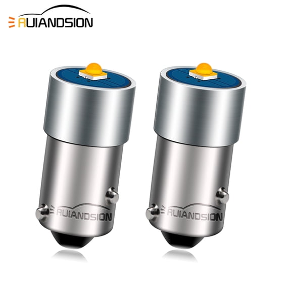 Ruiandsion 2Pcs Amber BAW9s HY21W 12V Car Turn Signal Lamp Baw9s Auto Bulbs Car LED Indicator Brake Fog Reverse Light Bulb BAW9S Amber Car BAW9S Bulb