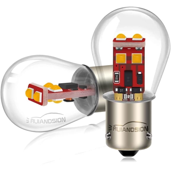 Ruiandsion 2pcs 7507 BAU15S LED Bulb Amber PY21W Single Contact Bayonet Replacement for Car Turn Signal Lights,Non-polarity
