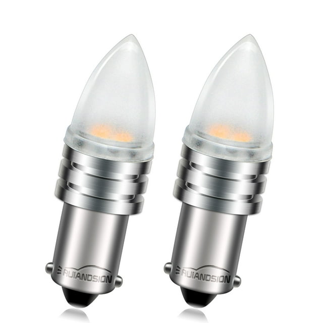 Ruiandsion 2pcs BA9S LED Bulbs,Warm White,AC 10-30V for Car Interior Lights - Dome,Map,License Plate,Courtesy,Non-Polarity