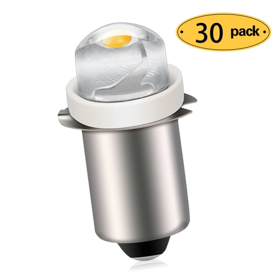 Ruiandsion 30-Pack P13.5S Mini LED Light Bulb, 18V 1W 100LM, 4300K Warm White, Non-Polarized, for Emergency Lighting, Work Lights,Replacement
