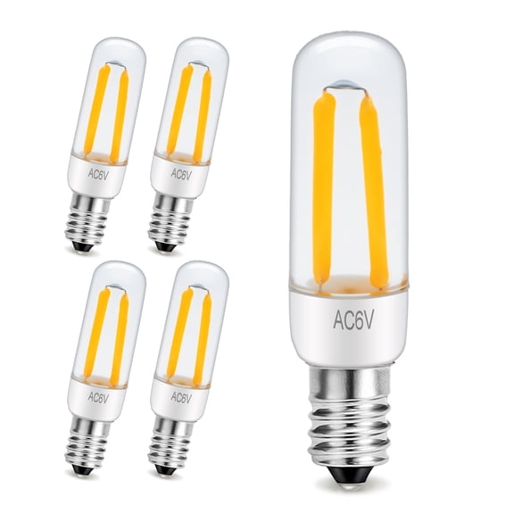 Ruiandsion 3000K Warm White E10 LED Bulb,6 Volt Low Voltage Soft Light for Crafts Holiday Displays Flashlight Replacement,pack-5