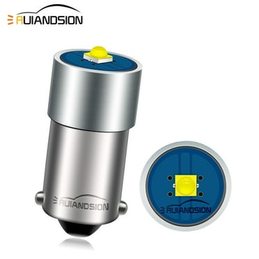 Ruiandsion 300LM Super Bright 6V 12V 24V BA9 BA9S 53 57 1889 1891 1895 64111 T4W LED Car Light Bulb for Map Reading Dome Glove Box Instrument Panel Lights, 6000K Xenon White