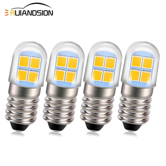 Ruiandsion E10 Mini LED Flashlight Bulb, 6V 150Lumens Warm White, for Outdoor Light,4.5V 4.8V Compatible ,4-Pack