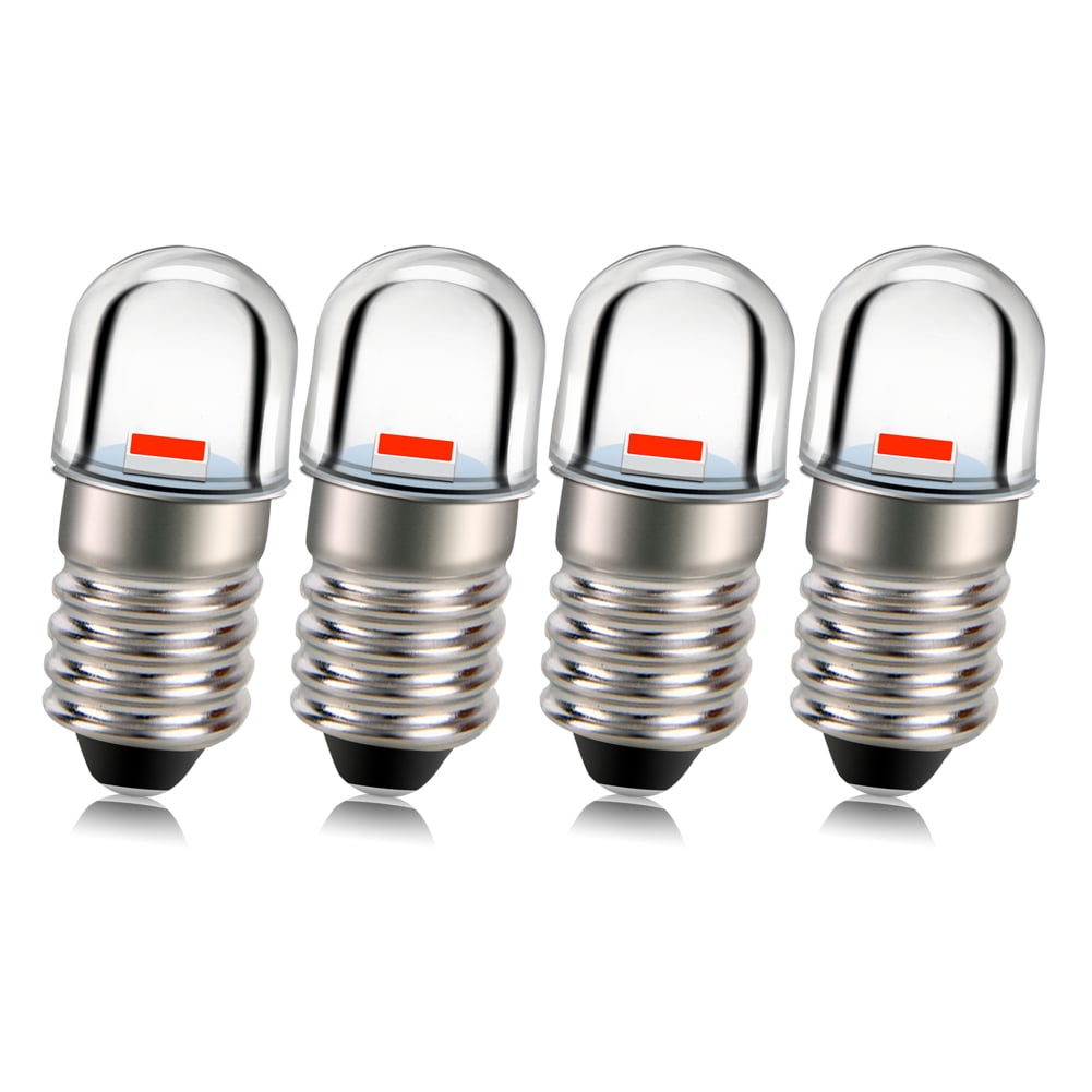 Flashlight Socket Ruiandsion 4pcs E10 Base Socket LED Bulb Replace Torch Flashlight Bulbs ...