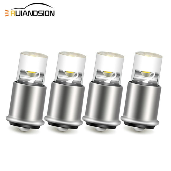 Ruiandsion 4pcs MF6 Mini LED Bulb 28V Non-polarity Dashboard Light Bulbs Interior Light Bulb Indicator Panel Light,White