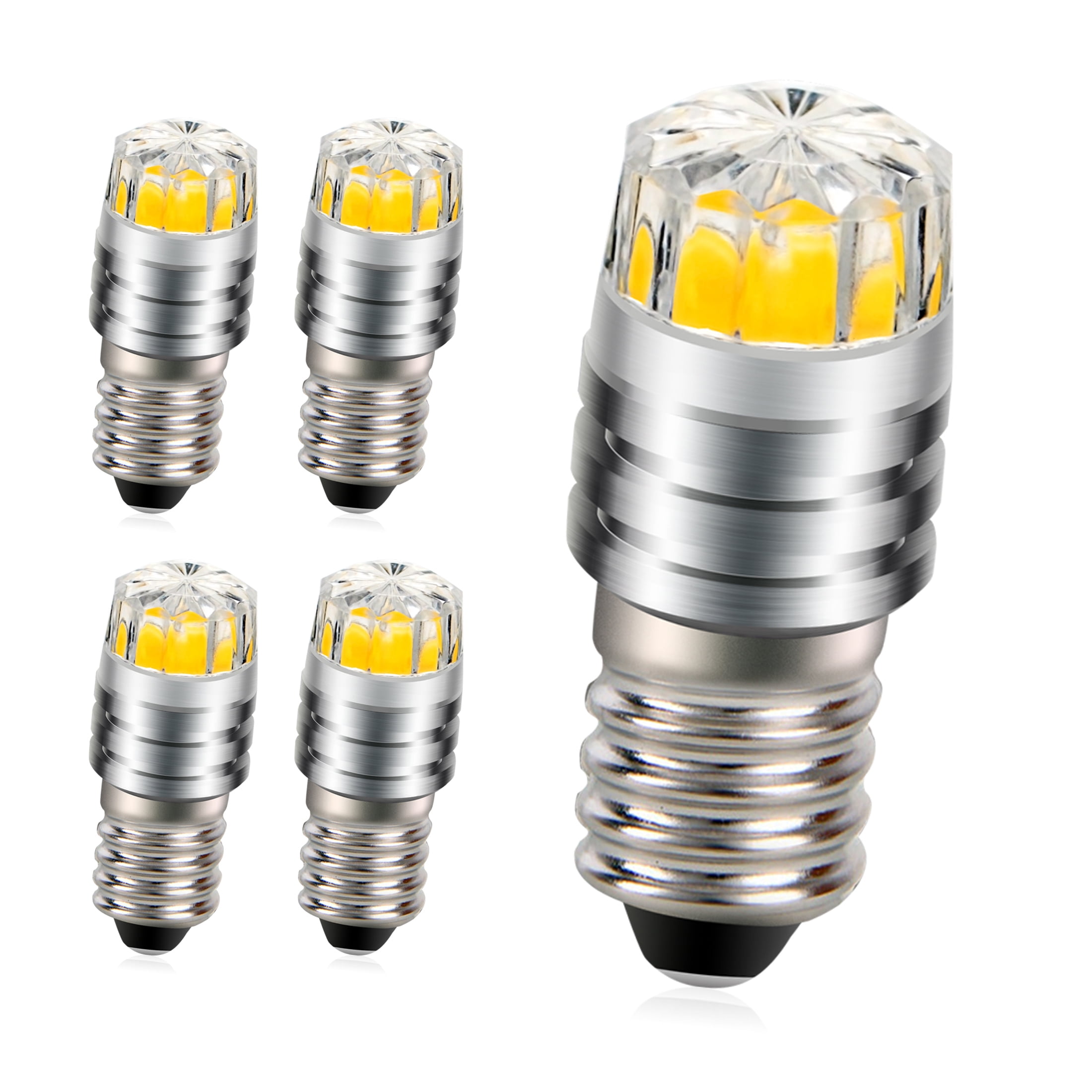 Ruiandsion 5-Pack E10 Miniature LED Bulbs,12V 0.6W 100 LM Warm White ...