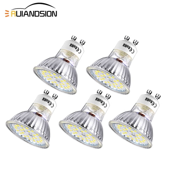 Ruiandsion 5-Pack GU10 LED Light Bulbs 4W Daylight White 400lm LED Recessed Track Light Bulb for Kitchen Bedroom