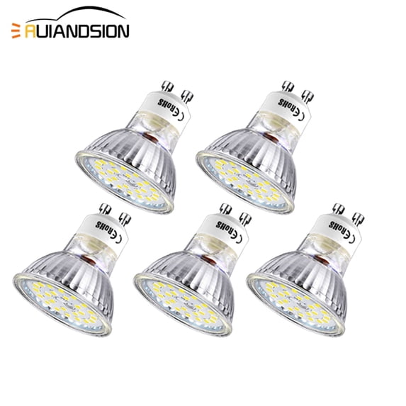 Ruiandsion 5-Pack GU10 LED Light Bulbs 4W Daylight White 400lm LED Recessed Track Light Bulb for Kitchen Bedroom