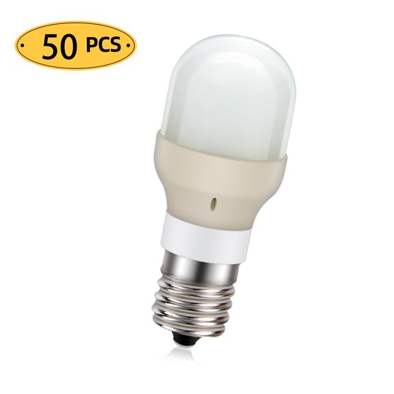 Ruiandsion 50-Pack E17 LED Bulbs, 85-265V Wide Voltage 2W(Eqv 20W Halogen)220LM Warm White 4300K,for Bedroom Table Lamp Corridor Mood Light
