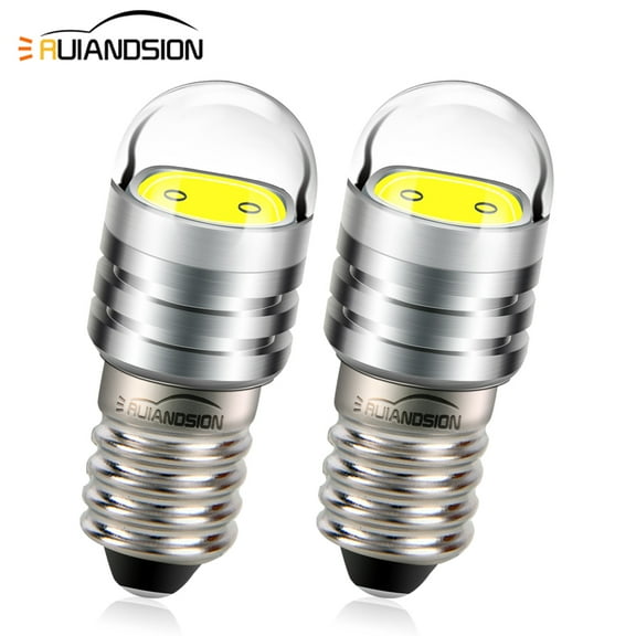Ruiandsion 6VDC E10 Mini Led Bulb, Miniature Screw Base Light Bulbs LED Indicator for Home Experiment Circuit Electrical Test Accessories Flashlight Bulb White 2