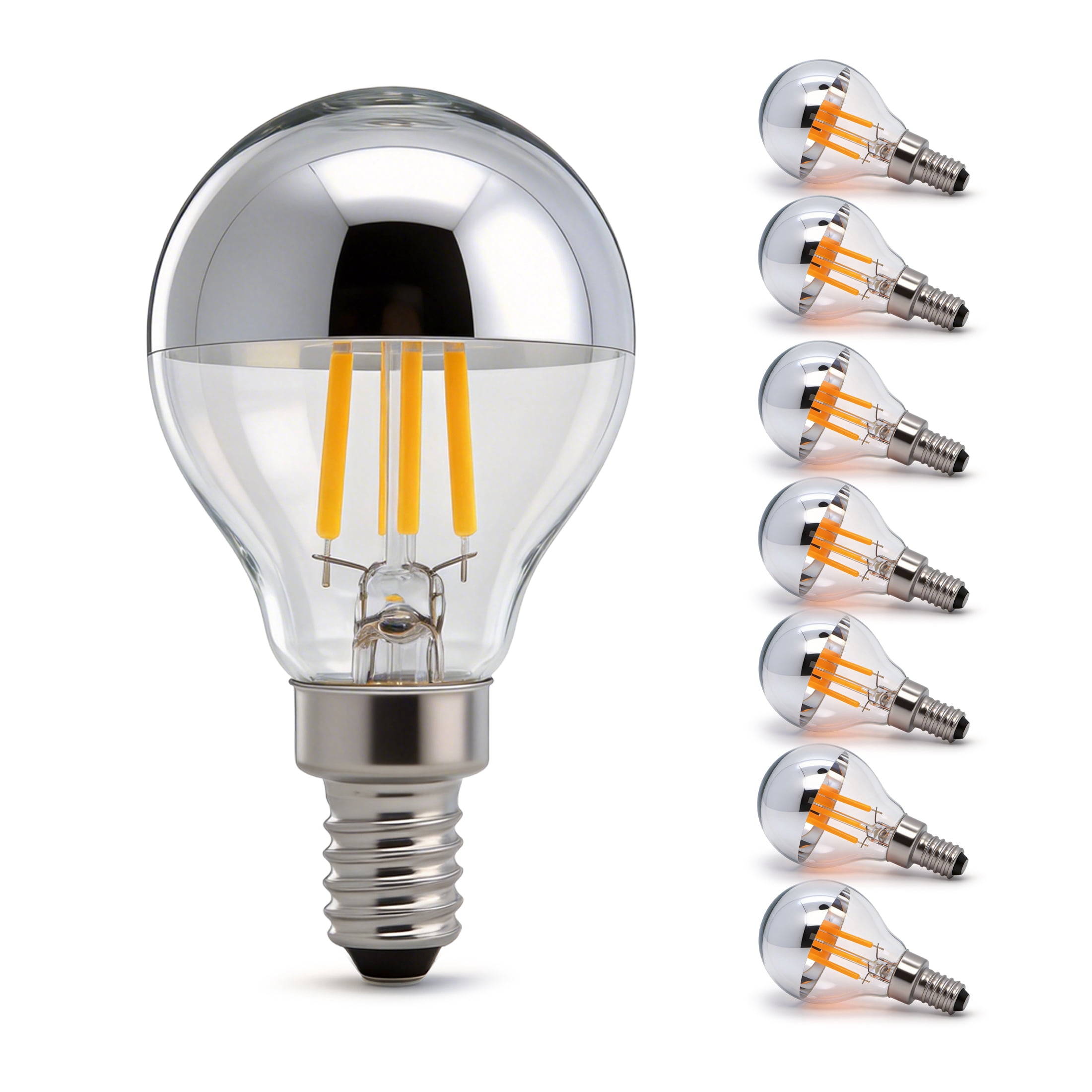 Ruiandsion 8-Pack E12 Retro LED Bulbs, 4W 110-130V AC 400LM Warm Amber 2700K,Replacement for Bistro String Light Industrial Exposed Fixture