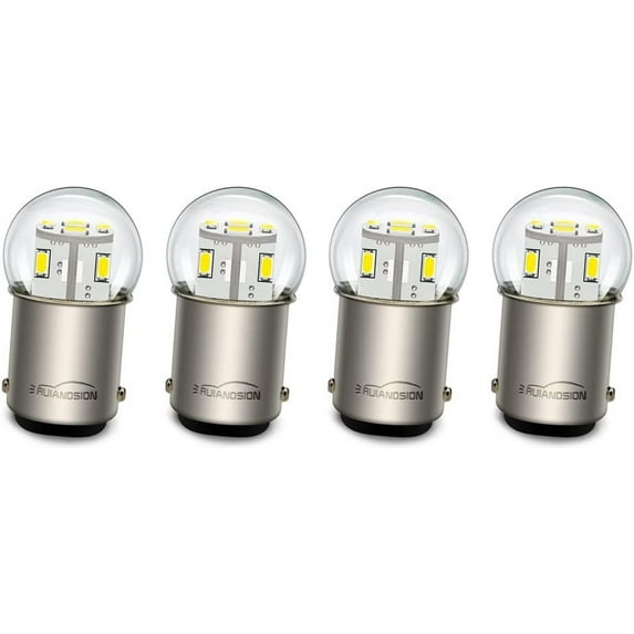 Ruiandsion BA15D LED Bulb 48V White Replacement for Car Trailer Marine RV Camper Boat Tail Lights 4pcs