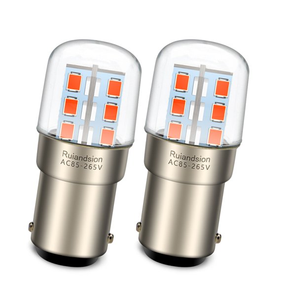 Ruiandsion BA15D Red LED Bulb 24x2835 Chips 85-265V 720LM 360° Lighting for Home Decor and Landscape(pack of 2)