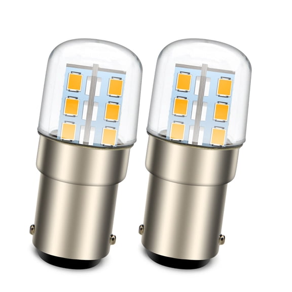 Ruiandsion BA15D Warm White LED Bulb 2835 SMD 24 LEDs 12-80V 720LM for Cabinet Light ,(pack of 2)