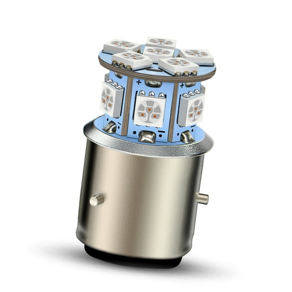 Ruiandsion BA21D LED Motorcycle Headlight Bulb AC/DC 6-30V Non-Polarity 360lm High Low Beam Yellow 1pc