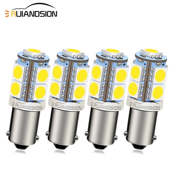Ruiandsion BA9S LED Light Bulb 12V, 1.2W 270LM Non-Polarized Easy Install for Car Interior Lighting, 4-Pack