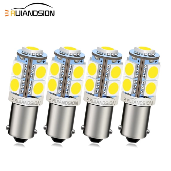 Ruiandsion BA9S LED Light Bulb 12V, 1.2W 270LM Non-Polarized Easy Install for Car Interior Lighting, 4-Pack