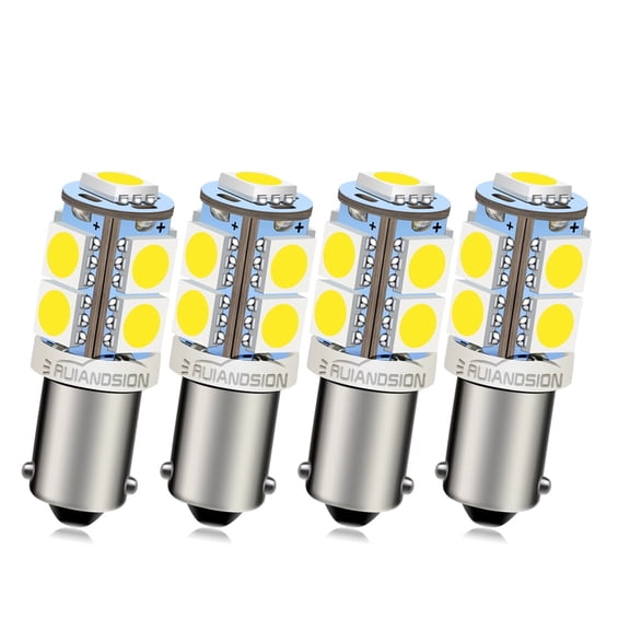 Ruiandsion BA9S White LED Bulb 1.2W 12V 270LM Non-Polarized Easy Install Car Interior Lighting(pack of 4)