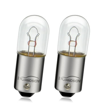 Ruiandsion BA9S Halogen Bulbs 6.3V T4W W6W Auto Interior Light Bulb for Dash Trunk Warm White 2pcs