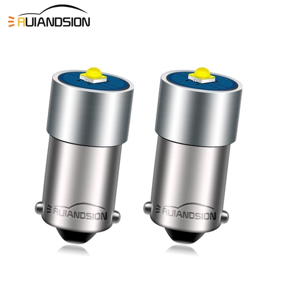 Ruiandsion BA9S Led Car Bulb, Interior Car Lights Bulbs No-Polarity,DC 6-30V,BA9 53 57 T4W 64111 1895 Led Bulb for Car Dome Map License Plate Glove Box Light 2Pcs
