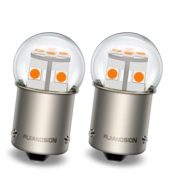 Ruiandsion BAU15S LED Car Reverse Light Bulb 7507 Brake Light 6-30V Yellow Non-polarity 2pcs