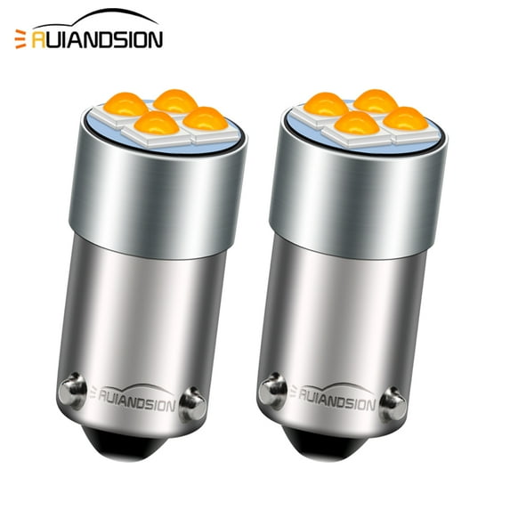 Ruiandsion BAY9S LED Bulb 10-60V LED Interior Dome Map Lights for Car Motorcycle Trucks,Amber yellow 2pcs