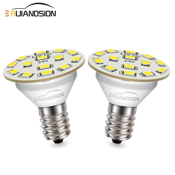 Ruiandsion E10 24V LED Lamp 600 Lumen 6000K Bright White Screw Base for Low Voltage Lighting System,(pack of 2)