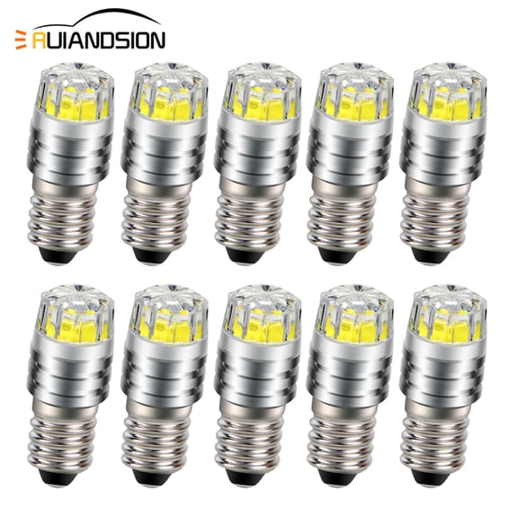 Ruiandsion Bulb E10 3V White 150LM Flashlight Bulb 10Pcs