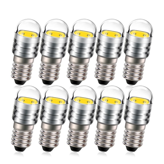 Ruiandsion E10 Base LED Upgrade Bulb 2W 6V Warm White Replacement for Lamps Flashlights Torch Light Bulbs 10pcs