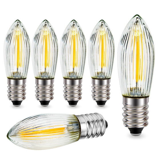 Ruiandsion E10 Candle Tip LED Bulb,1W 200LM 3000K Warm White,110V for Wall Lamp Accent Lighting,6-Pack