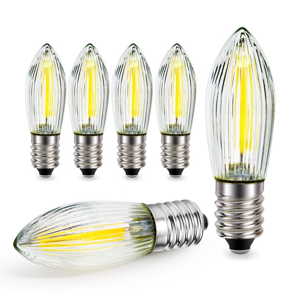 Ruiandsion E10 Candle Tip LED Bulb,1W 200LM 6000K Daylight, 110V for Chandelier,6-Pack