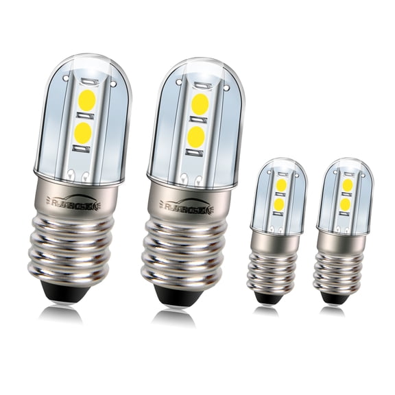 Ruiandsion E10 Mini LED Bulb Cool White 6000K, 1W 100LM 120V for Candelabra Lights,Table Lamps Indoor Lighting, 4-Pack