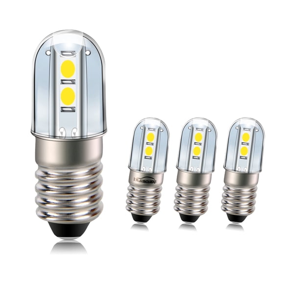 Ruiandsion E10 Mini LED Bulbs, 120V 1W (10W Equivalent) 80LM 6000K Daylight White, Replacement Bulb for Vintage Desk Lamp, 4-Pack