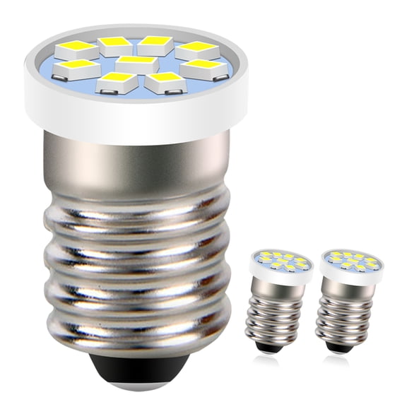 Ruiandsion E10 LED Bulb, 12V AC/DC 0.36W 300Lumens 6000K White,Non-Polarity, for Engine Light RV Interior Work Light, 3-pack