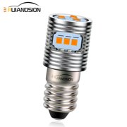 Ruiandsion E10 LED Bulb, 6-24V 1.44W 400LM 2700K Amber,Non-Polarity, for Reflector Flashlights Headlamps, 1-Pack