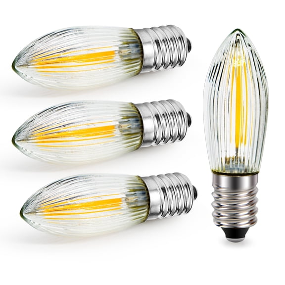 Ruiandsion E10 LED Bulb Candle Flame Shape,110V 0.5W Warm White 3000K 100LM for Decorative Fixtures,Chandelier Sconce,4-Pack