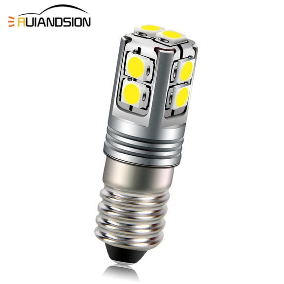 Ruiandsion E10 LED Bulb, Pack of 1, 6-40V Non-Polar 3W 600LM 6000K White Light for Flashlights Bike Lights Camping Emergency Replacement