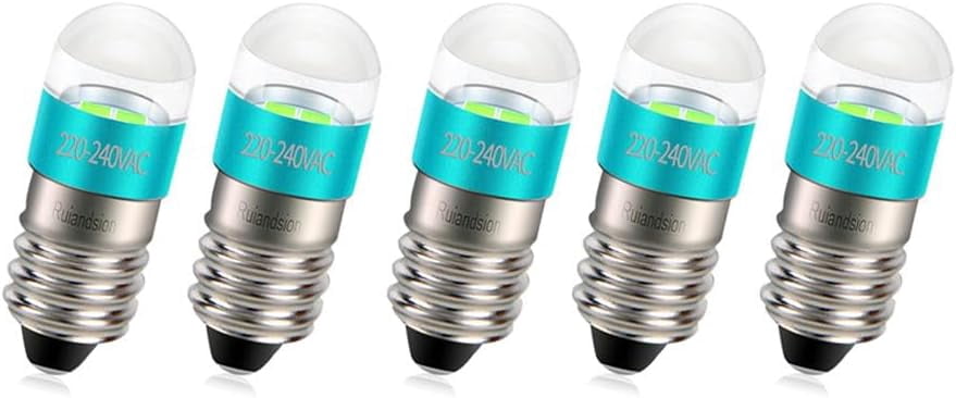 Ruiandsion E10 LED-Leuchtmittel – 6V & 12V In 5 Farben, Für Taschenlampen Und Mehr, 10er Pack