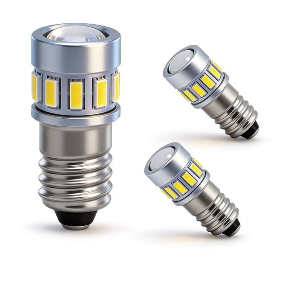 Ruiandsion E10 Mini LED Bulb,18V 220LM1.8W,Polarity-Free for Work Light and DIY Flashlight Replacement,3-Pack