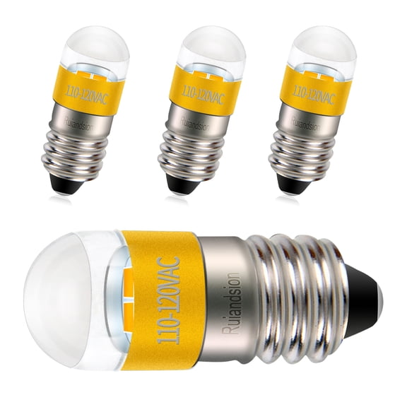 Ruiandsion E10 Mini LED Bulb 1W 100LM 3000K Warm Yellow for Holiday String Lights Decorative Bulb Replacement, 4-Pack
