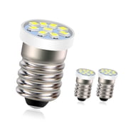 Ruiandsion E10 Mini LED Bulb, 6V 0.36W 200LM 6000K Cool White, for Old Flashlights Bike Headlight Tent Lamp, 3-Pack