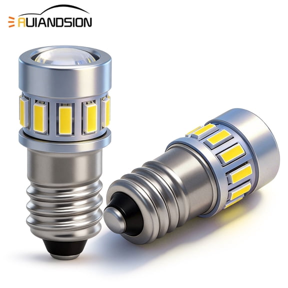 Ruiandsion E10 Mini LED Bulb,9V 1.8W 220LM Polarity-Free,for Flashlight and Emergency Light,2-Pack