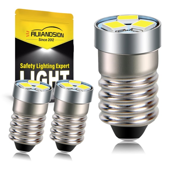 Ruiandsion E10 Mini LED Bulbs, 18V 220LM 6000K White for Work Light and Emergency Light,3-Pack