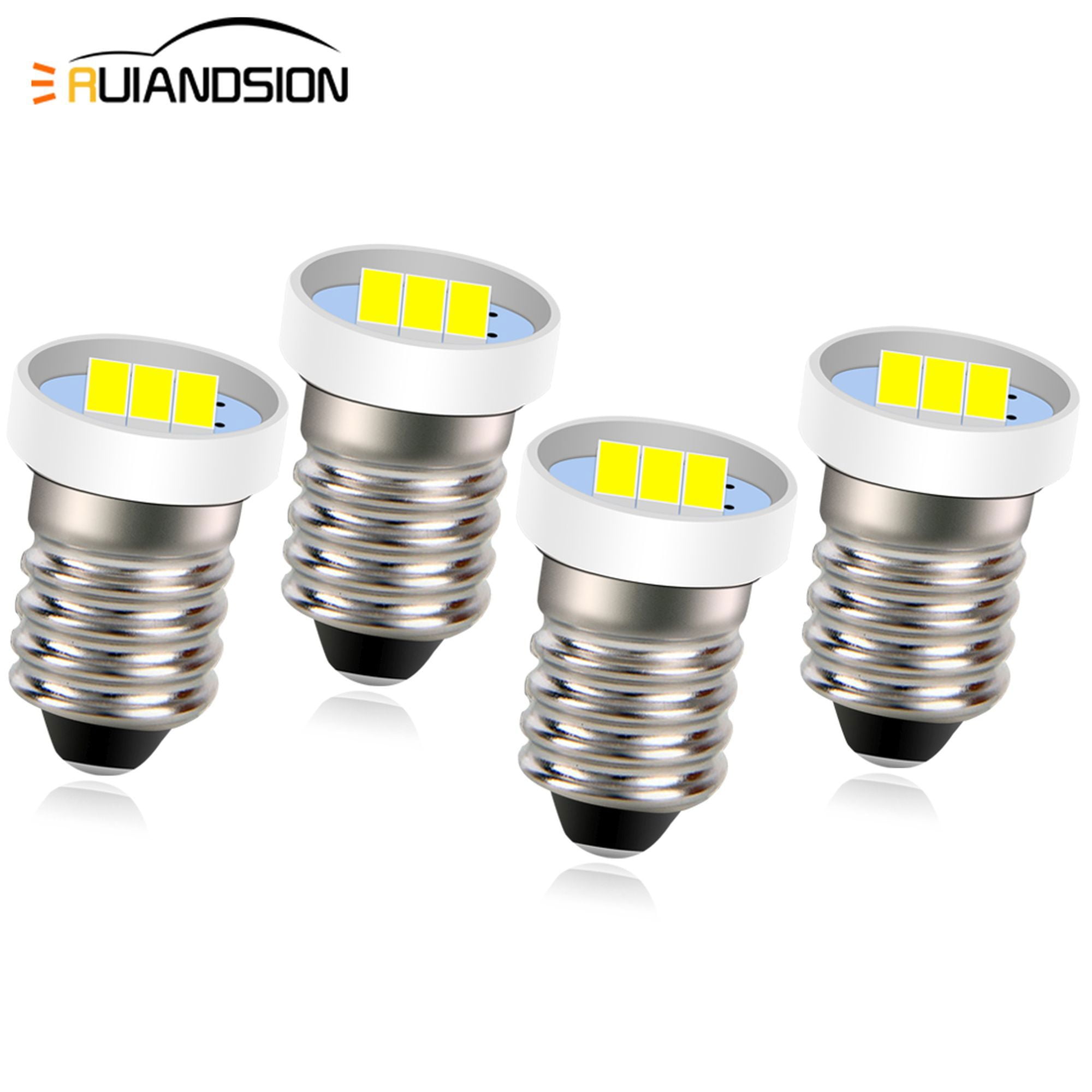 Ruiandsion E10 Mini Light LED Bulb,6V 0.3W 6000K White, Non-Polarity ...